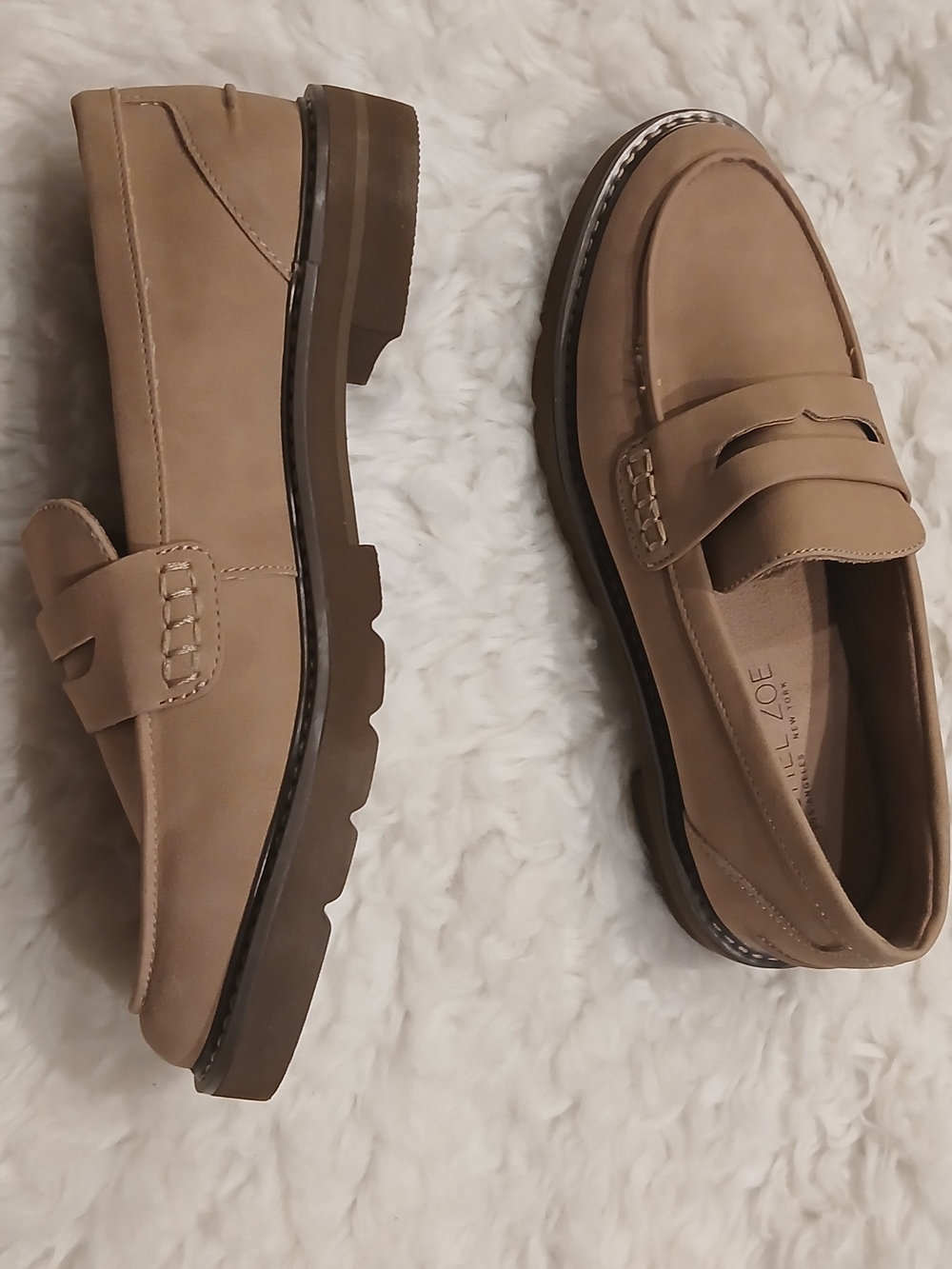 Women's Tan Penny Loafers - Classic Slip-On Style SIZE 7